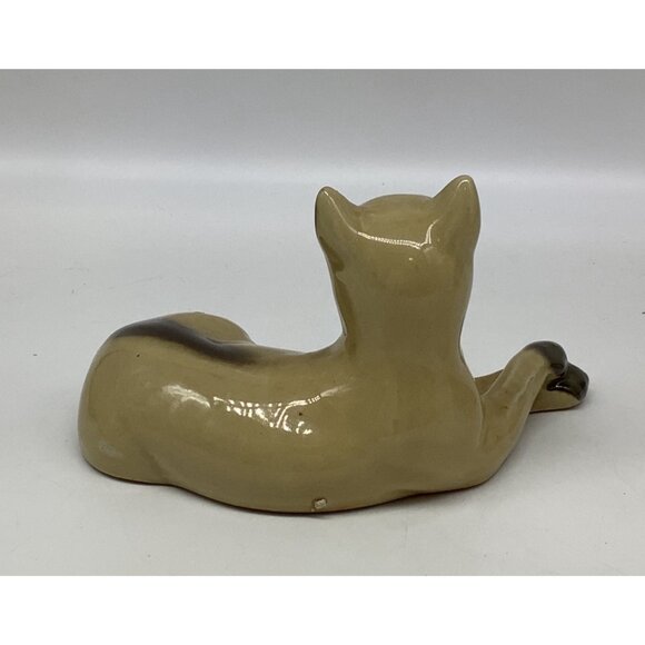 Vintage Siamese Cat Figurine Hand-Painted Ceramic 7" Brazil Collectible Home Dec - Picture 3 of 7
